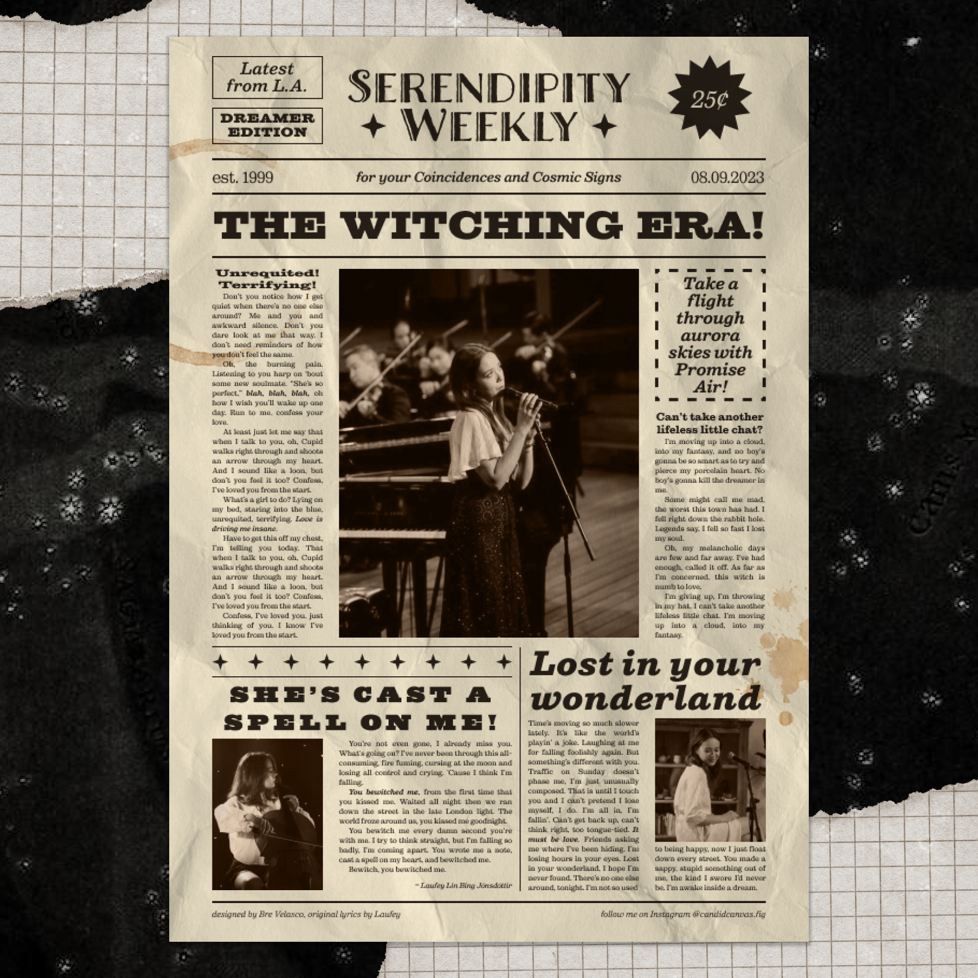 Laufey newspaper poster